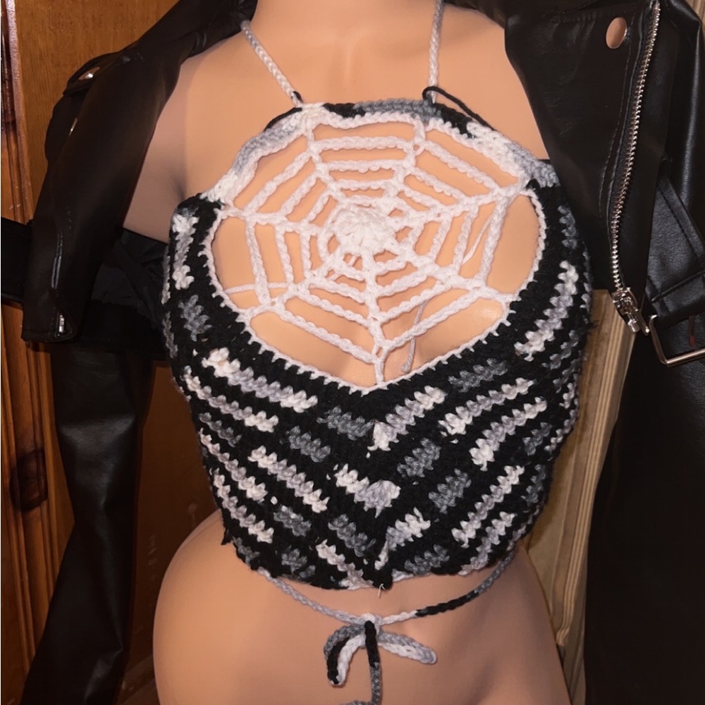 Handmade Crochet Spider Web Top